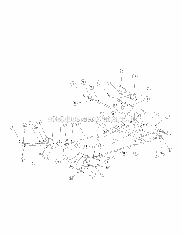 Brake Assembly Diagram and Parts List for M60-KH 53AB5BAX150-25-HP Cub Cadet Lawn Tractor